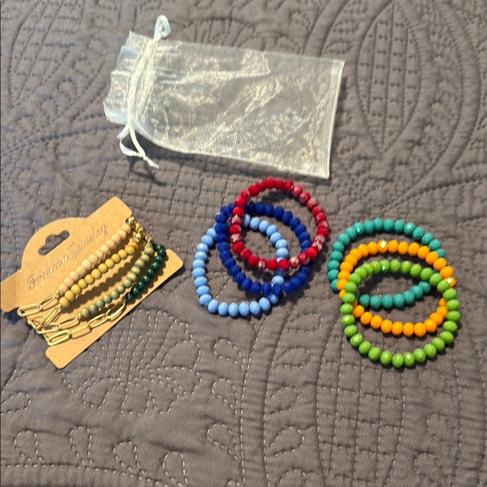 NWOT Colorful beaded bracelets